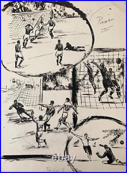 Belle Planche De Dessins Sportifs 1960 Football (11)