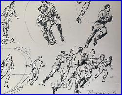 Belle Planche De Dessins Sportifs 1960 Rugby (20)