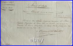 Bertrand CLAUZEL Maréchal de France. Armée d'Italie 1807, signature autographe