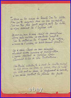 Bf21-poeme Autographe Signe-marc George Mallet-a Leon Deubel-1932