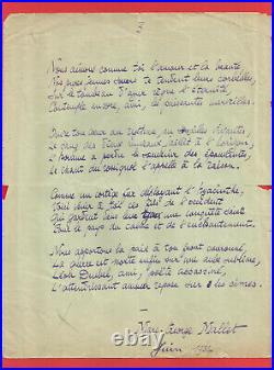 Bf21-poeme Autographe Signe-marc George Mallet-a Leon Deubel-1932