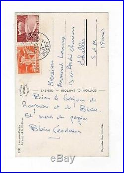 Blaise Cendrars / Carte Postale Autographe Signée (1956) / Armand Lanoux