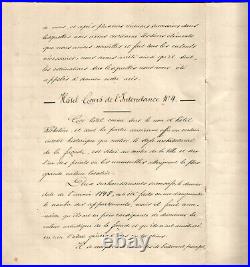 Bordeaux 1877. Rarissime et UNIQUE Partage Héritiers Mme Veuve Cruse. Lire état