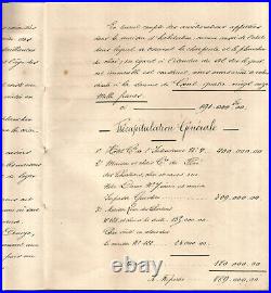 Bordeaux 1877. Rarissime et UNIQUE Partage Héritiers Mme Veuve Cruse. Lire état