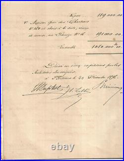 Bordeaux 1877. Rarissime et UNIQUE Partage Héritiers Mme Veuve Cruse. Lire état