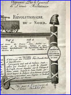 Brevet Armée Révolutionnaire Du Département Du Nord 1793 Révolution