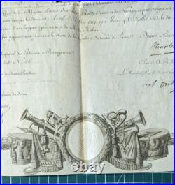 Brevet Garde nationale Sylvain Séglise 1816 Clermont-Tonnerre autographe