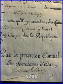 Brevet de capitaine signé de BERTHIER, BONAPARTE et MARET (1803)
