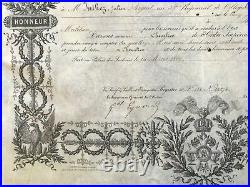 Brevet de chevalier de l'ordre de la Légion d'Honneur Napoléon Empire 1860