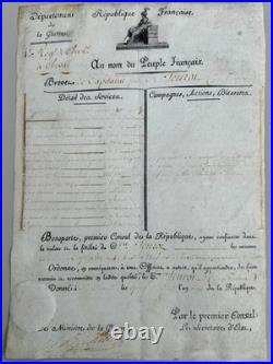 Brevet du Capitaine Jean François Seurot du 4ème Chasseurs à cheval an 11