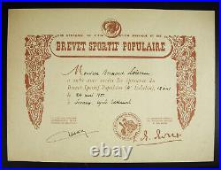 Brevet sportif populaire Bernard Loiseau 24 mai 1952 Lycée Lakanal Sceaux