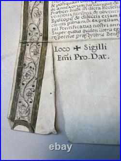Bulle pontificale Manuscrite 1736 Clément Magnifiquement enluminée Liège Huy