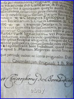 Bulle pontificale Manuscrite 1736 Clément Magnifiquement enluminée Liège Huy