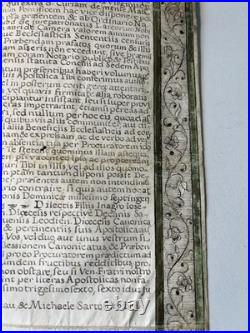 Bulle pontificale Manuscrite 1736 Clément Magnifiquement enluminée Liège Huy