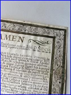 Bulle pontificale Manuscrite 1736 Clément Magnifiquement enluminée Liège Huy
