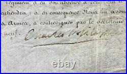 CHARLES X Roi de France Document signé Suisses et Grisons 1779