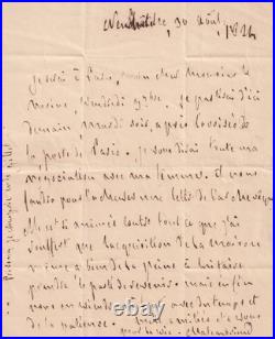 CHATEAUBRIAND Lettre autographe signée Déboires 1824 Neuchâtel