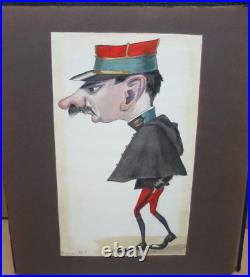 CHATELLERAULT rare album de 46 aquarelles militaires et personnalités vers 1930