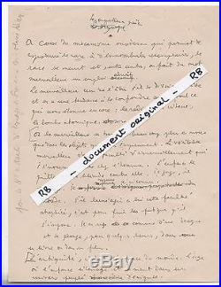 COCTEAU. Manuscrit 3 pages LE MERVEILLEUX PAIEN. 1946. Signé