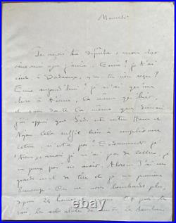 COLETTE. Lettre autographe de Colette à son amie Marguerite Moreno, 1918