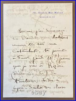 COLETTE. Lettre autographe signée, le 5 juin 1914 à Marguerite Moreno
