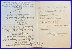 COLETTE. Lettre autographe signée, le 5 juin 1914 à Marguerite Moreno