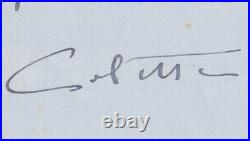 COLETTE touchante lettre autographe signée à propos de son père 1930 Claridge