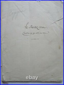 COPPEE François Le Rendez-vous Manuscrit autographe complet Signé 1872