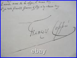 COPPEE François Le Rendez-vous Manuscrit autographe complet Signé 1872
