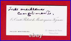 Ca69#-carte De Visite-robert De Montesquiou-écrivain-poète-rené Baschet