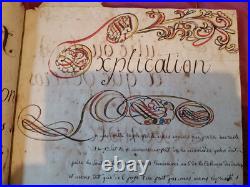 Cahier Livre Arithmetique Enluminure Ecrit A La Main 1816 Instituteur