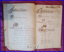Cahier Livre Arithmetique Enluminure Ecrit A La Main 1816 Instituteur