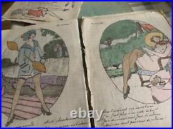 Cahier de chansons dessin aquarelle érotique 1925 soldats 19e bataillon chasseur