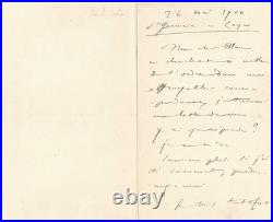 Camille Saint Saens ne veut s'embarquer dans un drame lyrique lettre autographe