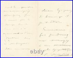 Camille Saint Saens ne veut s'embarquer dans un drame lyrique lettre autographe