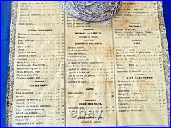 Canal Du MIDI Rare Carte -menu De La Barque De Poste Sous Louis Philippe 1840