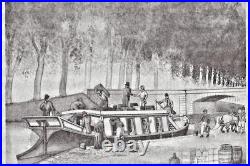Canal Du MIDI Rare Carte -menu De La Barque De Poste Sous Louis Philippe 1840