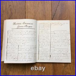 Carnet Ecrit Main Cours de cinquième Pensionnat de la Mère de Dieu à Brest 1880