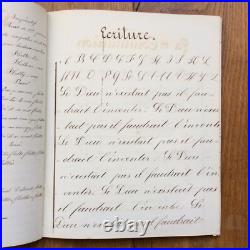 Carnet Ecrit Main Cours de cinquième Pensionnat de la Mère de Dieu à Brest 1880