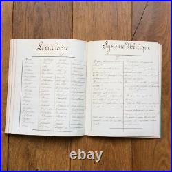 Carnet Ecrit Main Cours de cinquième Pensionnat de la Mère de Dieu à Brest 1880