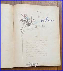 Carnet Romances et Chansons Manuscrites et Illustrées 1893 Ecrites à la Main