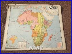 Carte Affiche Scolaire Vidal Lablache Afrique Politique Et Relief Vintage 1960