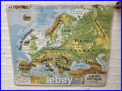 Carte Affiche scolaire Delagrave type Vidal Europe Politique et Physique