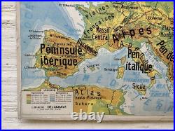 Carte Affiche scolaire Delagrave type Vidal Europe Politique et Physique