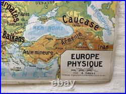 Carte Affiche scolaire Delagrave type Vidal Europe Politique et Physique