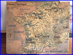 Carte Affiche scolaire Delagrave type Vidal France Physique