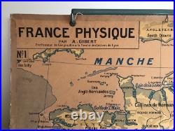 Carte Affiche scolaire Delagrave type Vidal France Physique