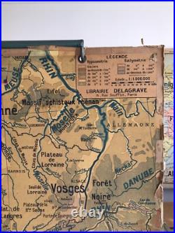 Carte Affiche scolaire Delagrave type Vidal France Physique