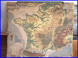 Carte Affiche scolaire Delagrave type Vidal France Physique