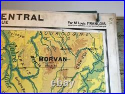 Carte Affiche scolaire Hachette type Vidal Massif Central